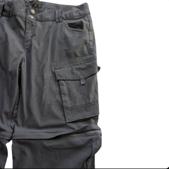PRANA Monarch Convertible Cargo Hiking Pants Gray Zip-Off Legs Size 10 - Picture 13 of 14